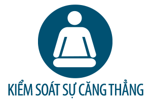 Biểu tượng một người đang ngồi bắt chéo chân với logo Kiểm soát căng thẳng bên dưới